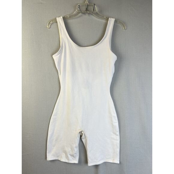 Vintage 90s Gilda Marx California Body Unitard Women Large White Workout Aerobic - Picture 1 of 11